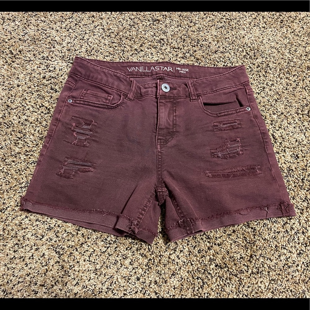 Purple Denim Shorts